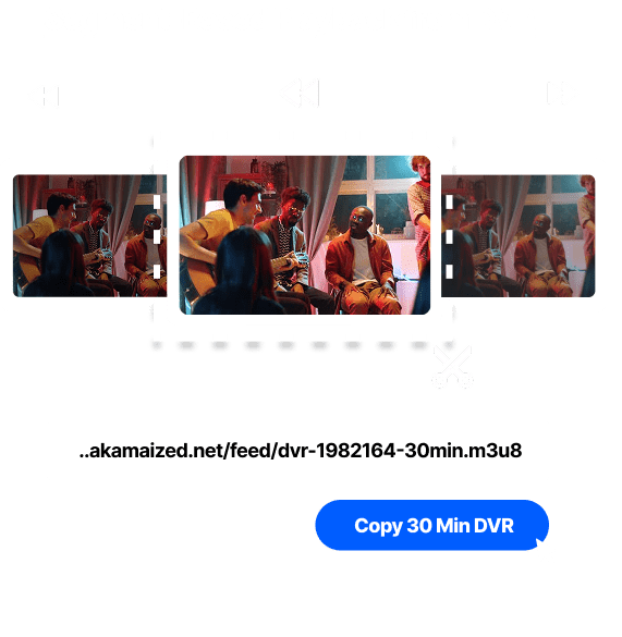 DVR segment playback in Livepush HLS streaming — play or trim a specific portion of a recorded live stream.